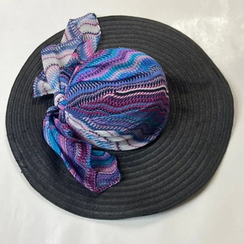 APT 9 Women's Black Summer Beach Straw Sun Hat Size OS - Picture 2 of 10